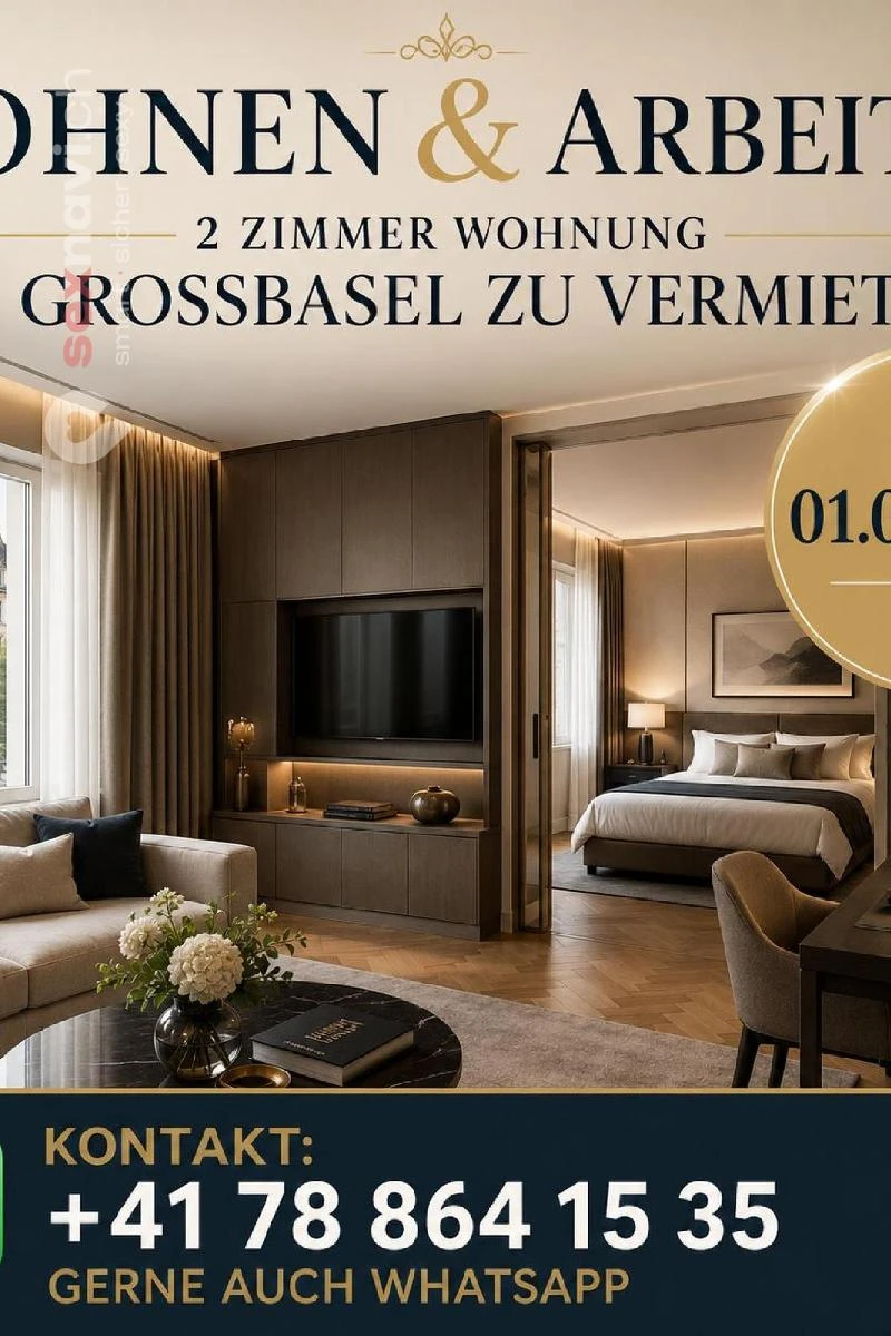 2 Zimmer Wohnung Wohnen und Arbeiten Basel, Basel, Schweiz