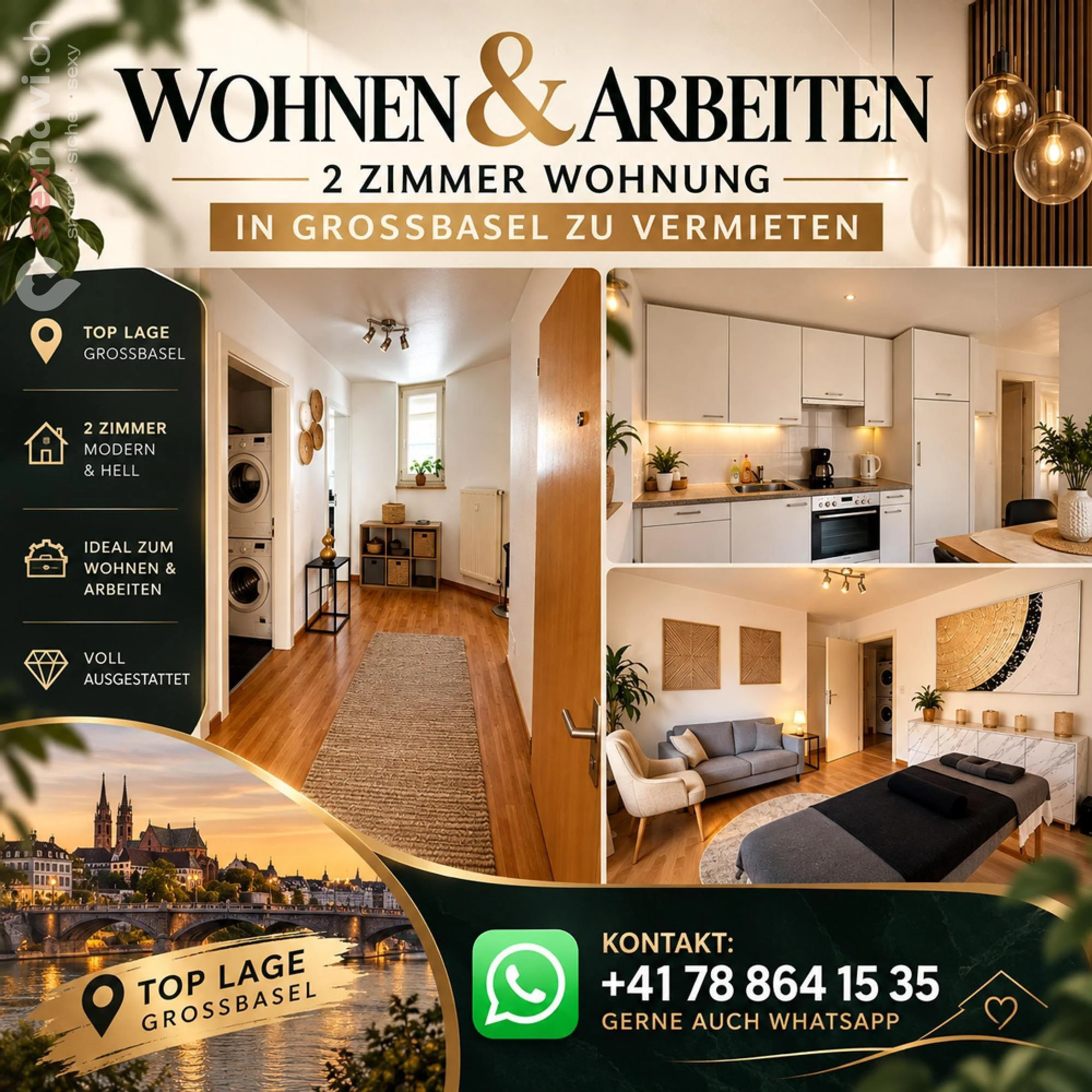2 Zimmer Wohnung Wohnen und Arbeiten Basel, Basel, Schweiz