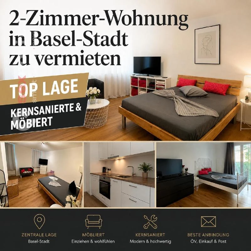 2-Zimmer-Wohnung BS Kernsaniert & m&ouml;bliert Basel, Basel, Schweiz